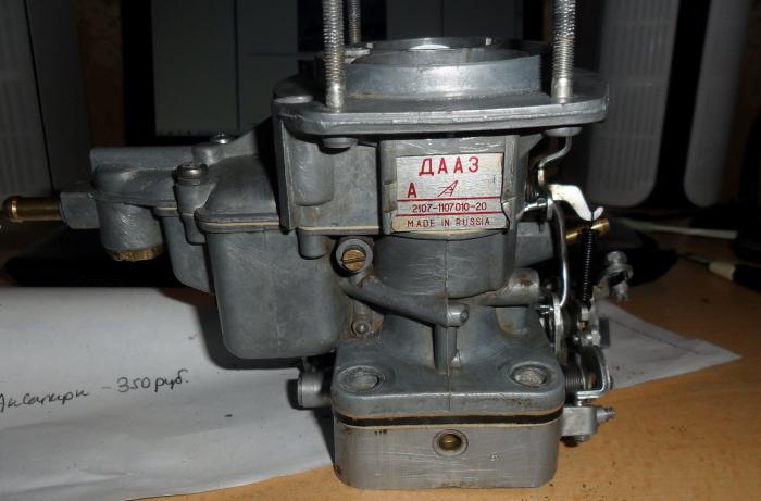 DAAZ 2107: carburateur, het apparaat en de afstelling